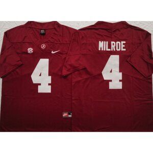 4 Jalen Milroe Red Stitched Jersey